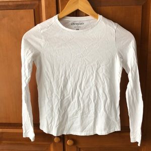 Girls (10) White Crewcuts long sleeve t-shirt